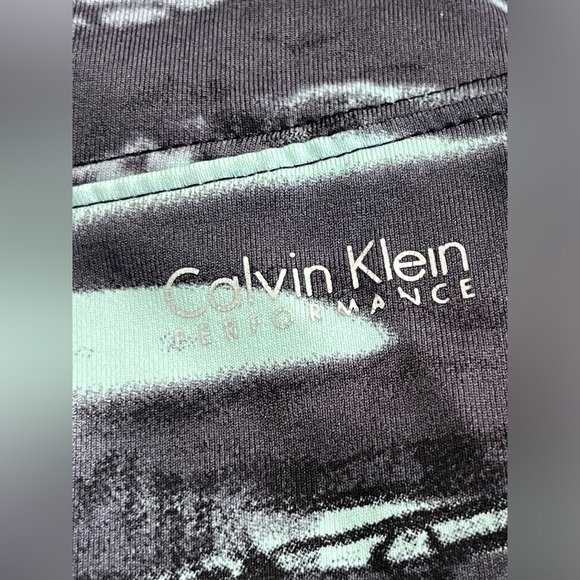 Calvin Klein Performance Capri Leggings Mint Green Black Multi - Picture 3 of 6